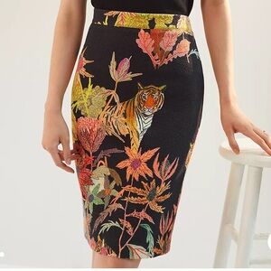 Anthropologie Michelle Morin Tiger Pencil Skirt